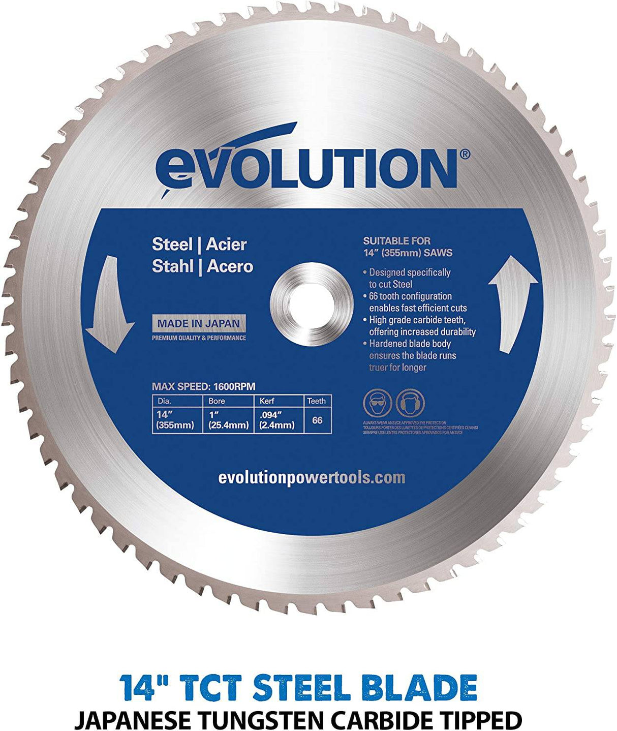 Evolution S355CPSL: sierra tronzadora para corte de metal de servicio pesado de 14 pulgadas con hoja con punta de carburo de 14 pulgadas | Sierra de corte en seco | Sierra ingletadora 45° | Sierra tronzadora para cortar metal: precisa. Poderoso. - DIGVICE MX