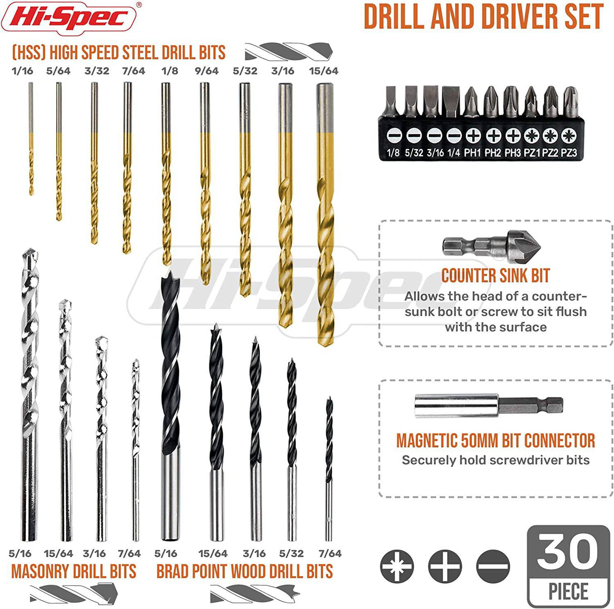 Taladro eléctrico inalámbrico Hi-Spec de 31 piezas de 18 V con batería de 1500 mAh. Atornillador eléctrico recargable y taladrado en madera, plástico, metal y mampostería. Incluye juego de accesorios de brocas múltiples. - DIGVICE MX