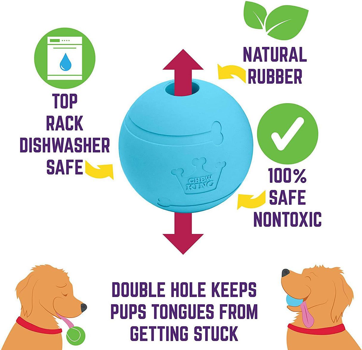 Chew King Fetch Balls Pelotas para perros 3 pack - DIGVICE MX