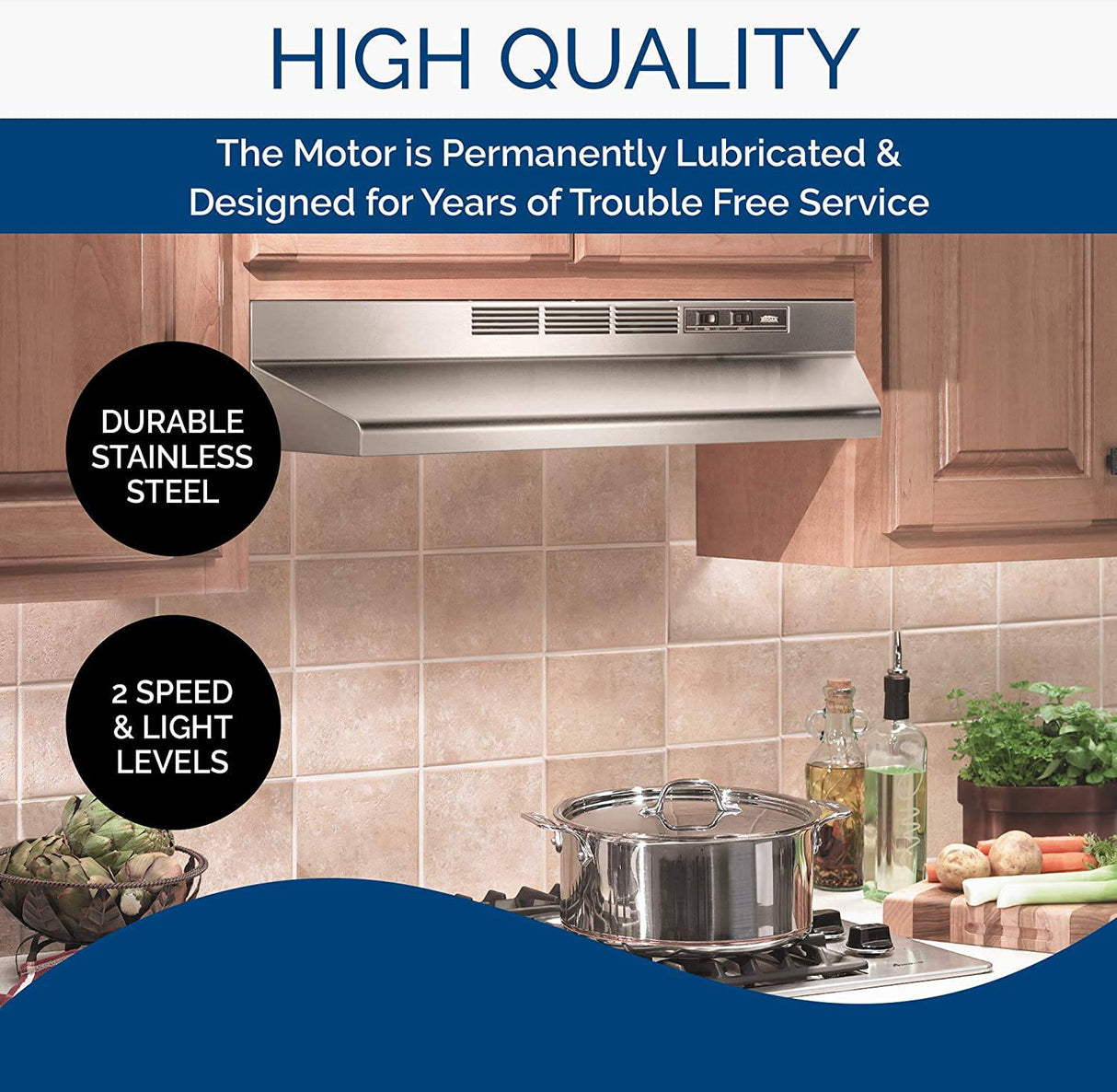 Broan-NuTone 413604 Inserto de campana extractora sin conductos sin conductos con luz, ventilador de escape para debajo del gabinete, 36 pulgadas, acero inoxidable - DIGVICE MX