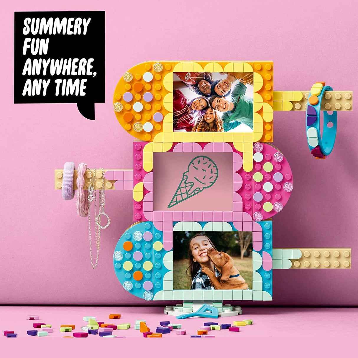 LEGO DOTS Ice Cream Marcos de fotos y pulsera 41956 (474 piezas)