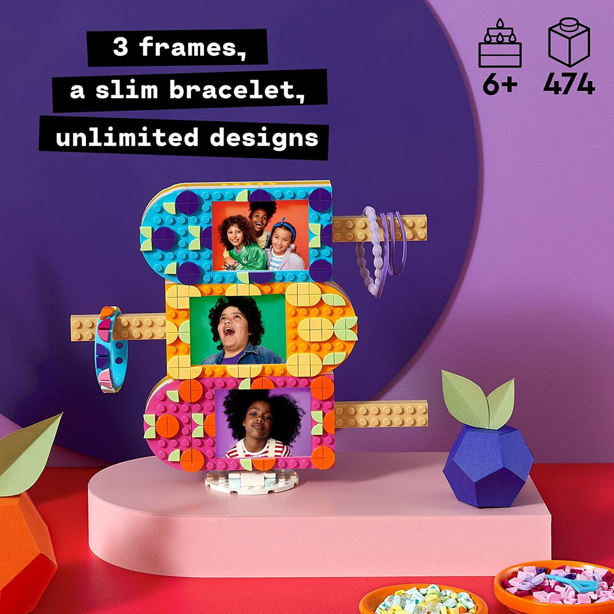 LEGO DOTS Ice Cream Marcos de fotos y pulsera 41956 (474 piezas)