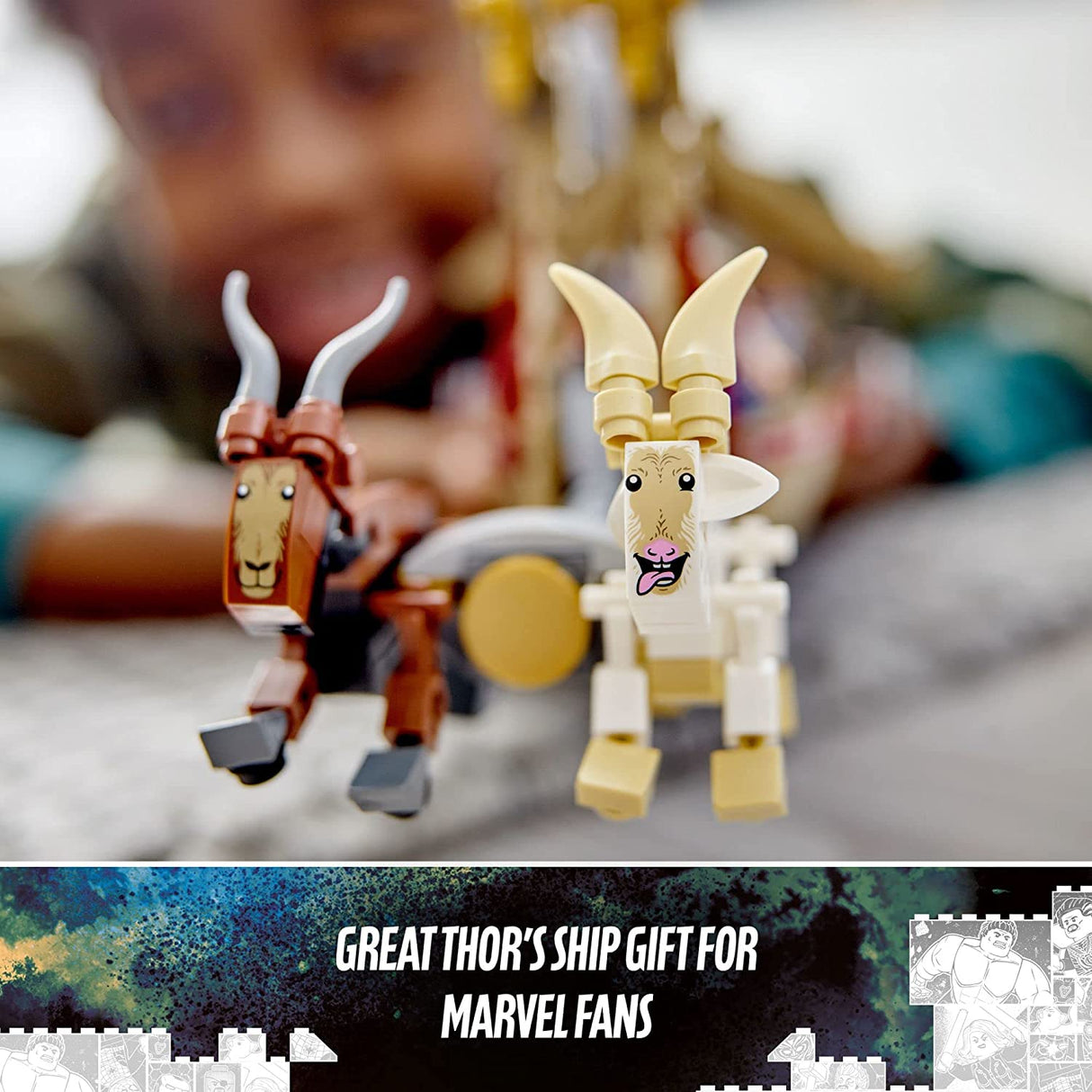 LEGO Kit de construcción Marvel The Goat Boat 76208 Thor coleccionable con 5 minifiguras 564 piezas