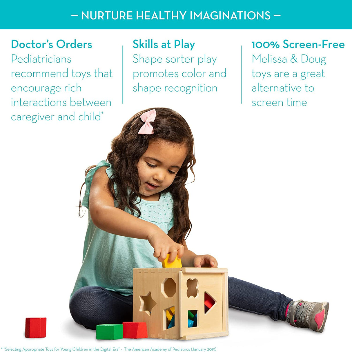 Cubo clasificador de formas Melissa & Doug - Juguete clásico de madera con 12 formas - Juguetes clasificadores de formas para niños - 575