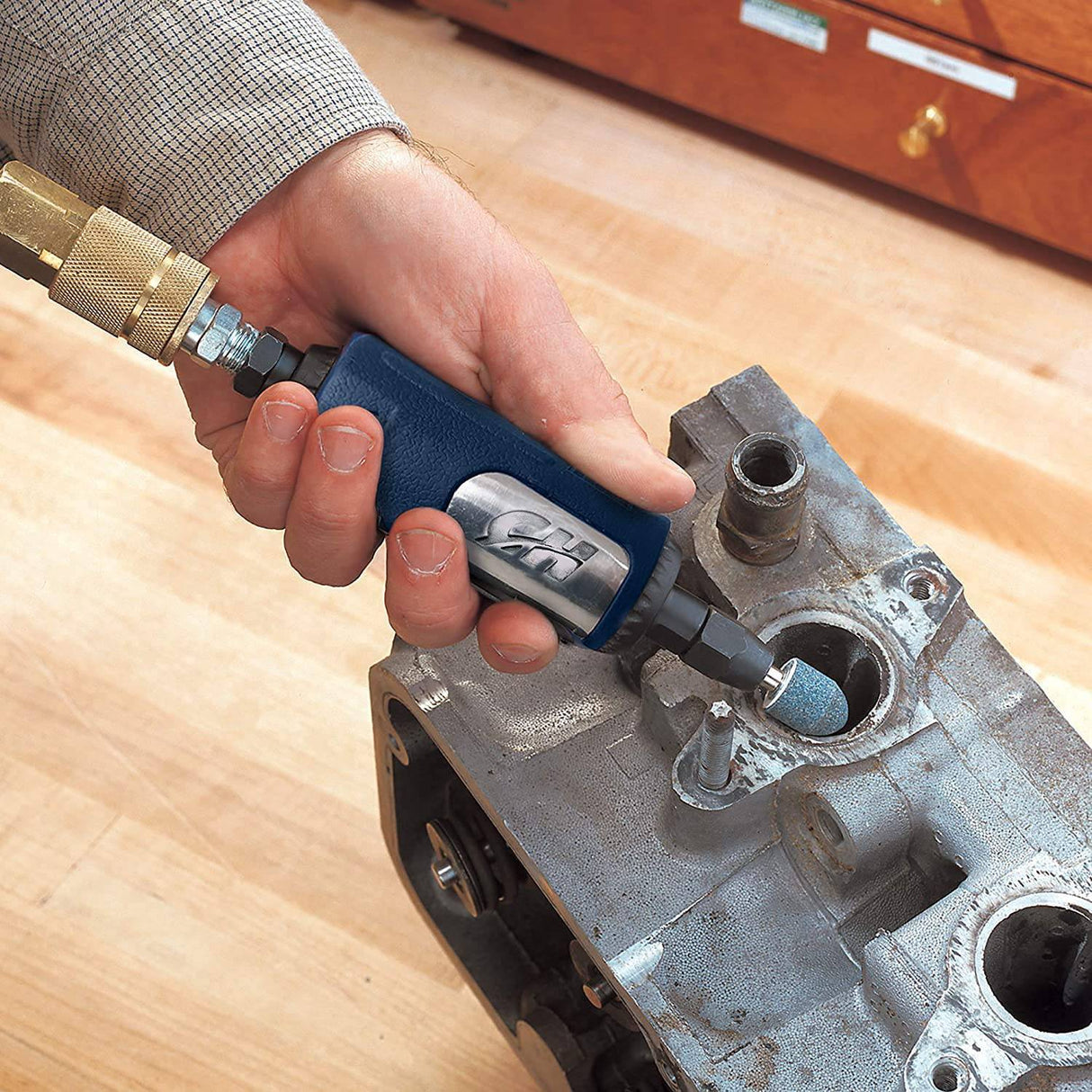 Campbell Hausfeld Mini amoladora recta de aire de 1/4 pulgadas (AT250100), azul - DIGVICE MX