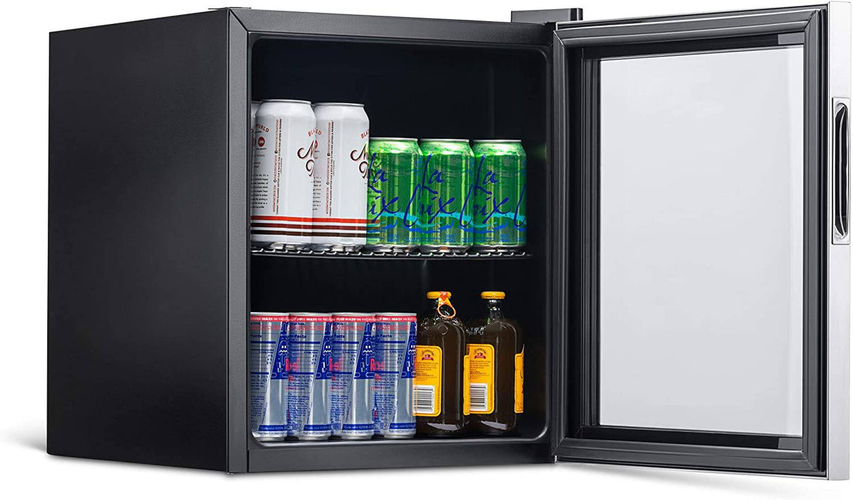 NewAir Mini refrigerador y enfriador de bebidas, refrigerador de puerta de vidrio independiente con capacidad para 60 latas, se enfría a 37 grados Organizador de bebidas perfecto para cerveza, vino, refrescos y pop - DIGVICE MX