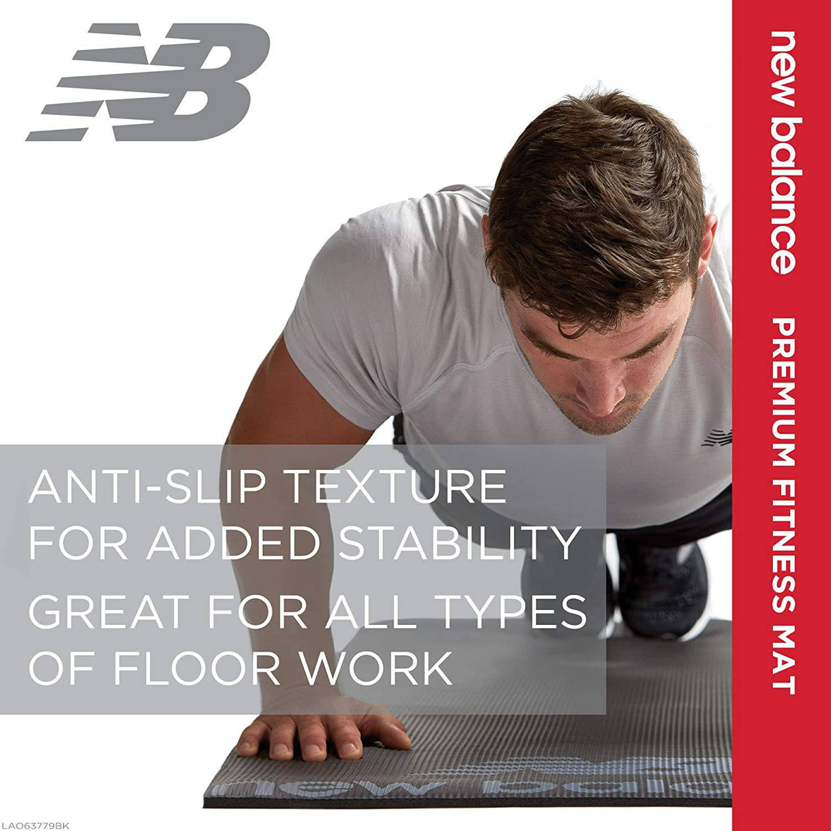 New Balance - Colchoneta de fitness de 10 mm de grosor - Colchoneta de ejercicios para ejercicios Esterillas de yoga para mujeres y hombres - Antideslizante y fácil de limpiar