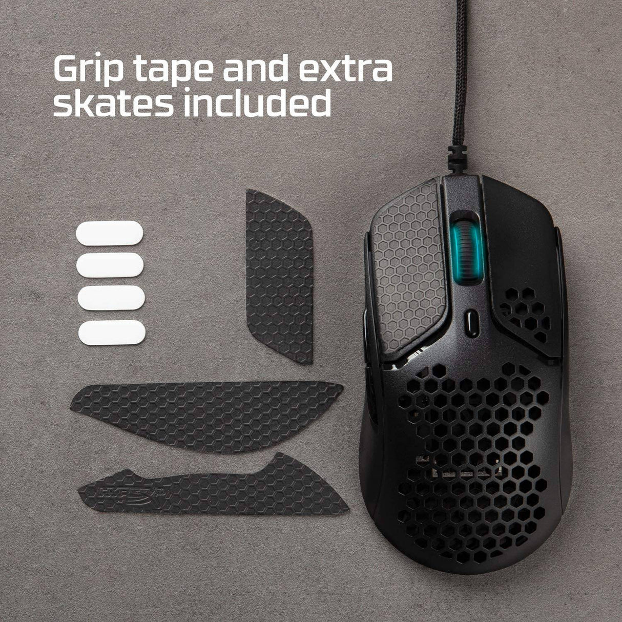 HyperX Pulsefire Haste: mouse para juegos, ultraligero, 59 g, carcasa de nido de abeja, diseño hexagonal, RGB, cable USB HyperFlex, hasta 16000 DPI, 6 botones programables