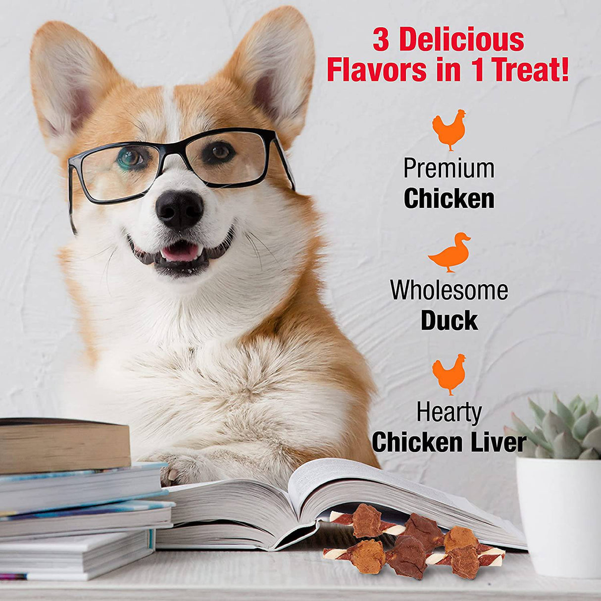 Good'N'Fun Brochetas de cuero crudo con triple sabor para perros - DIGVICE MX