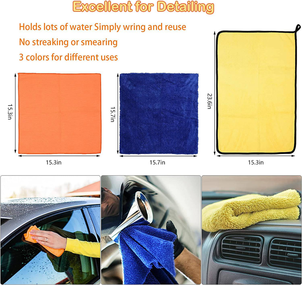 Fitosy Kit de lavado de autos con pistola de espuma, pistola de espuma de lavado de autos con toallas de microfibra, cepillo para ruedas de autos y guantes de microfibra para limpieza de autos,