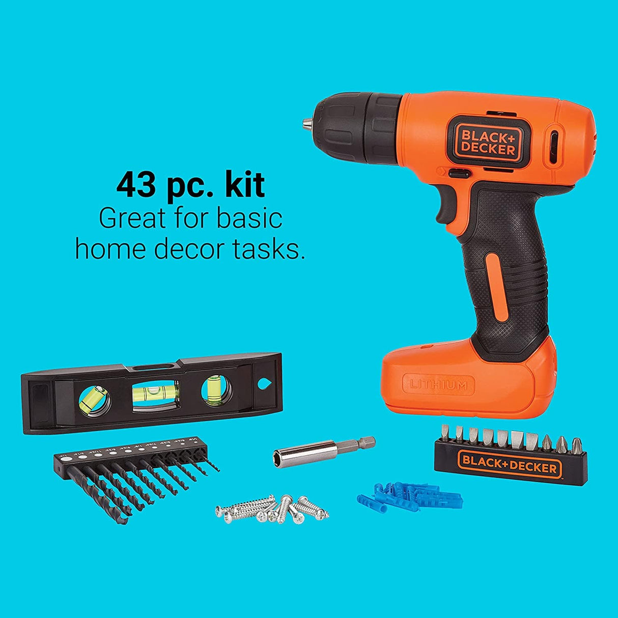 BLACK+DECKER 8V MAX Kit de herramientas para el hogar, 43 piezas (BDCD8HDPK) - DIGVICE MX