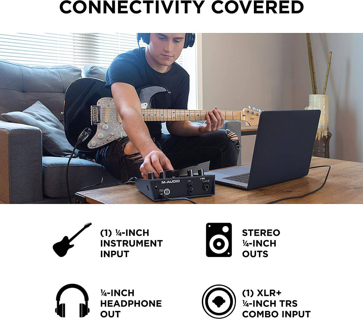 M-Audio AIR 192x4 USB C Interfaz de audio para grabación, podcasting, transmisión con calidad de sonido de estudio, 1 entrada XLR y software de producción musical