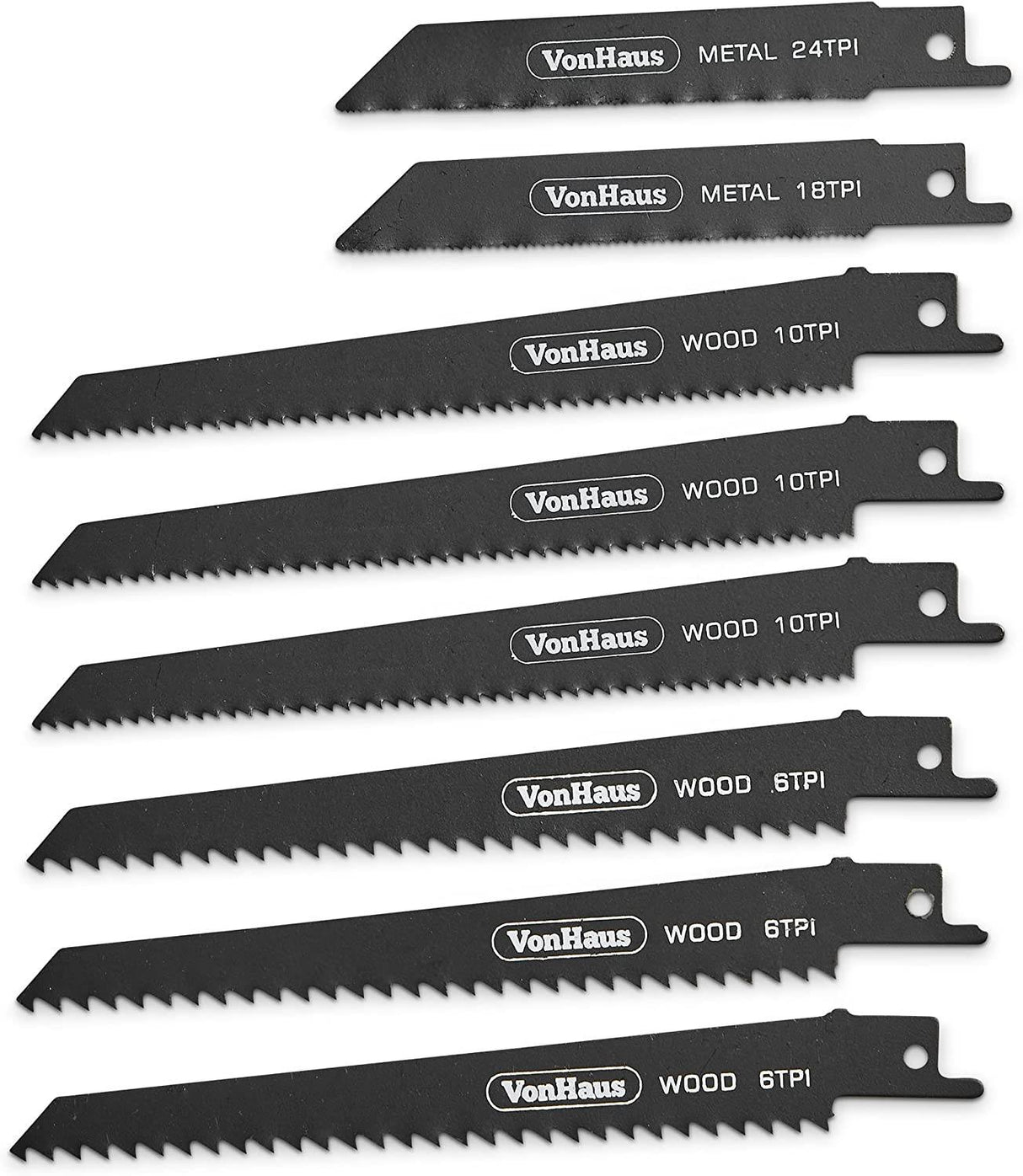 VonHaus - Juego de sierra recíproca compacta de 5 amperios Sierra eléctrica con 8 hojas, longitud de carrera de ½", máx. Capacidad de corte de 4½”, 3000SPM y cable de 16 pies, para bricolaje, corte de madera y corte de metal - DIGVICE MX