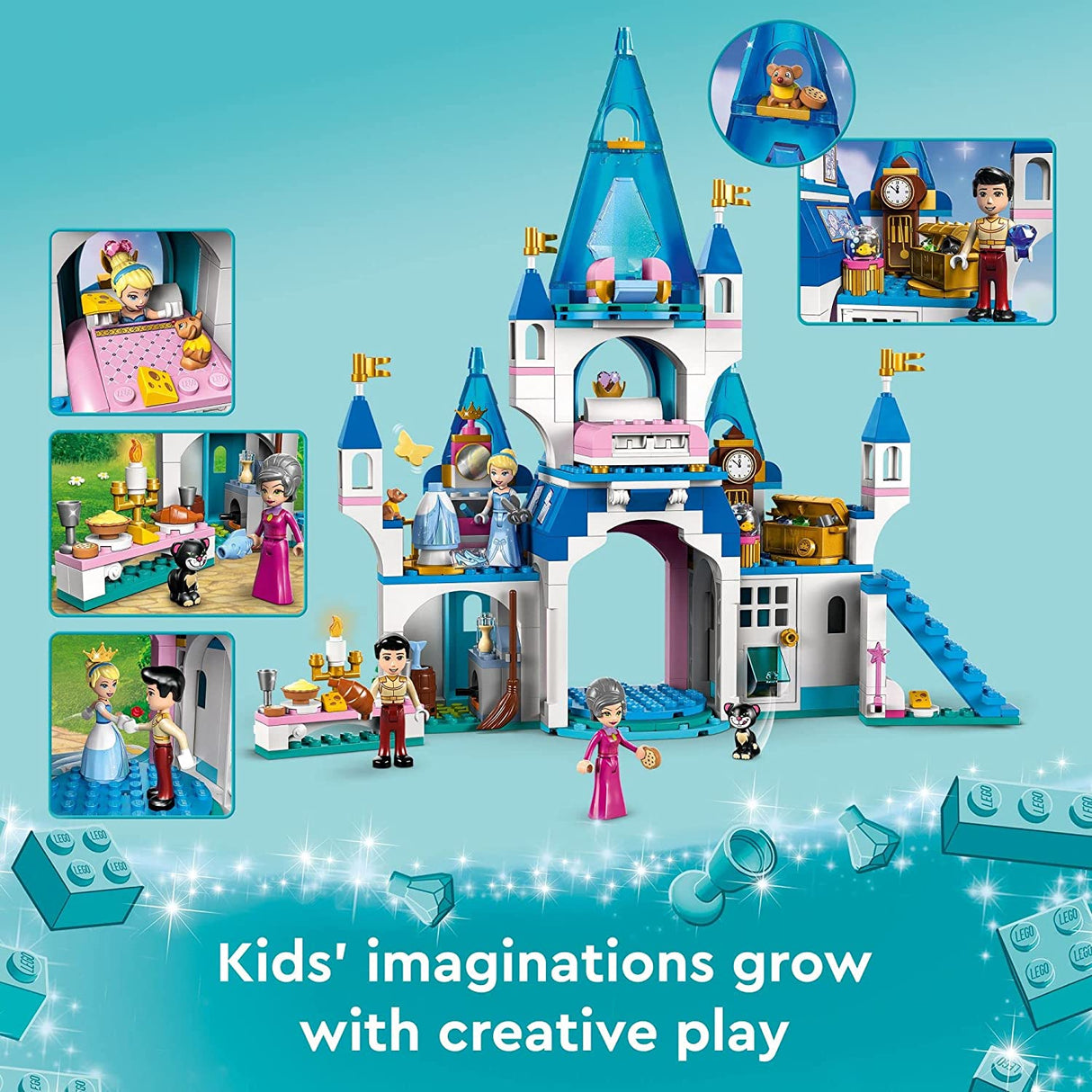 LEGO Disney Cinderella and Prince Charming's Castle 43206 (365 piezas)