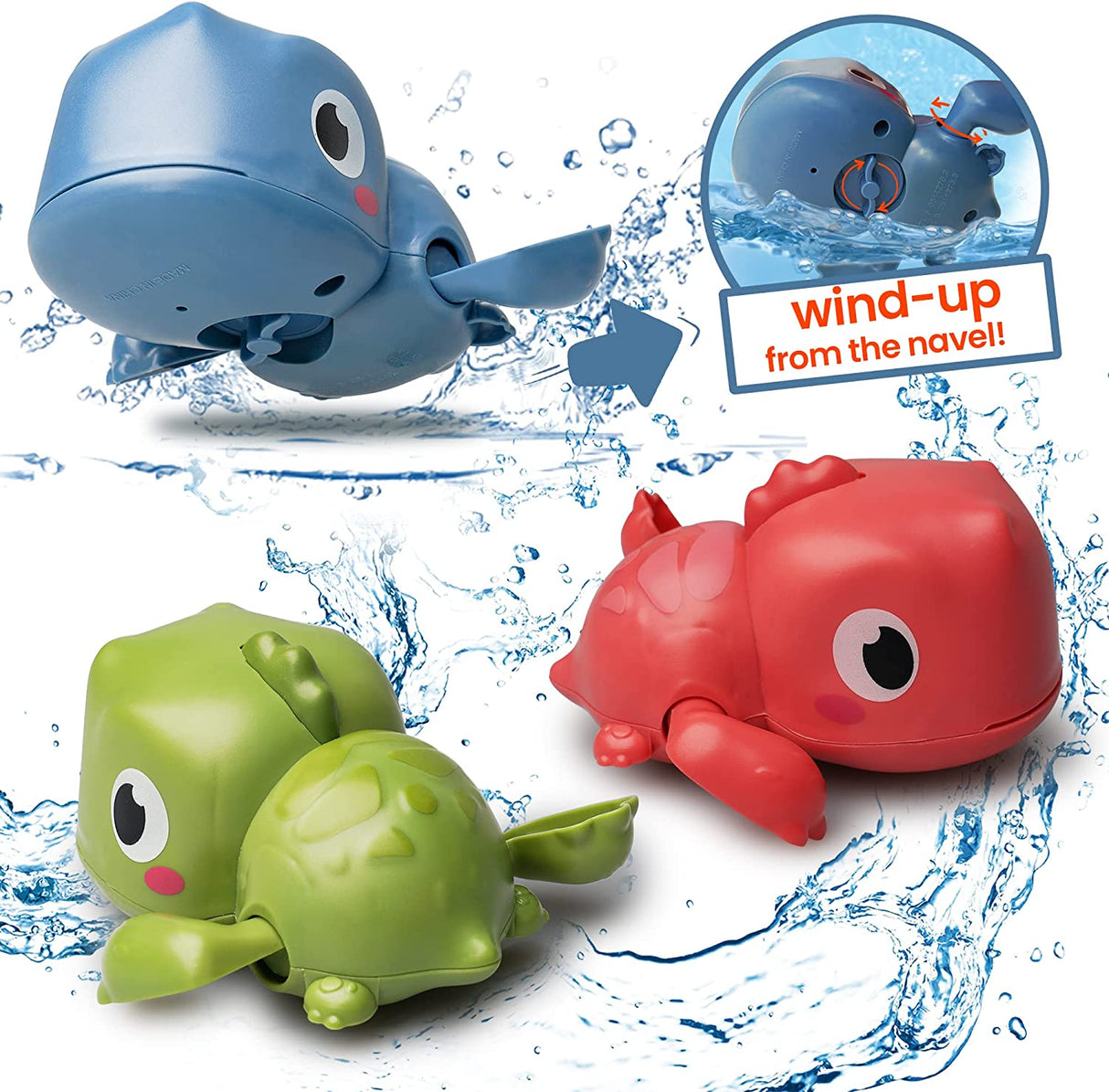 LiKee Juguetes de baño para bebés, dinosaurios flotantes de cuerda - Tyrannosaurus