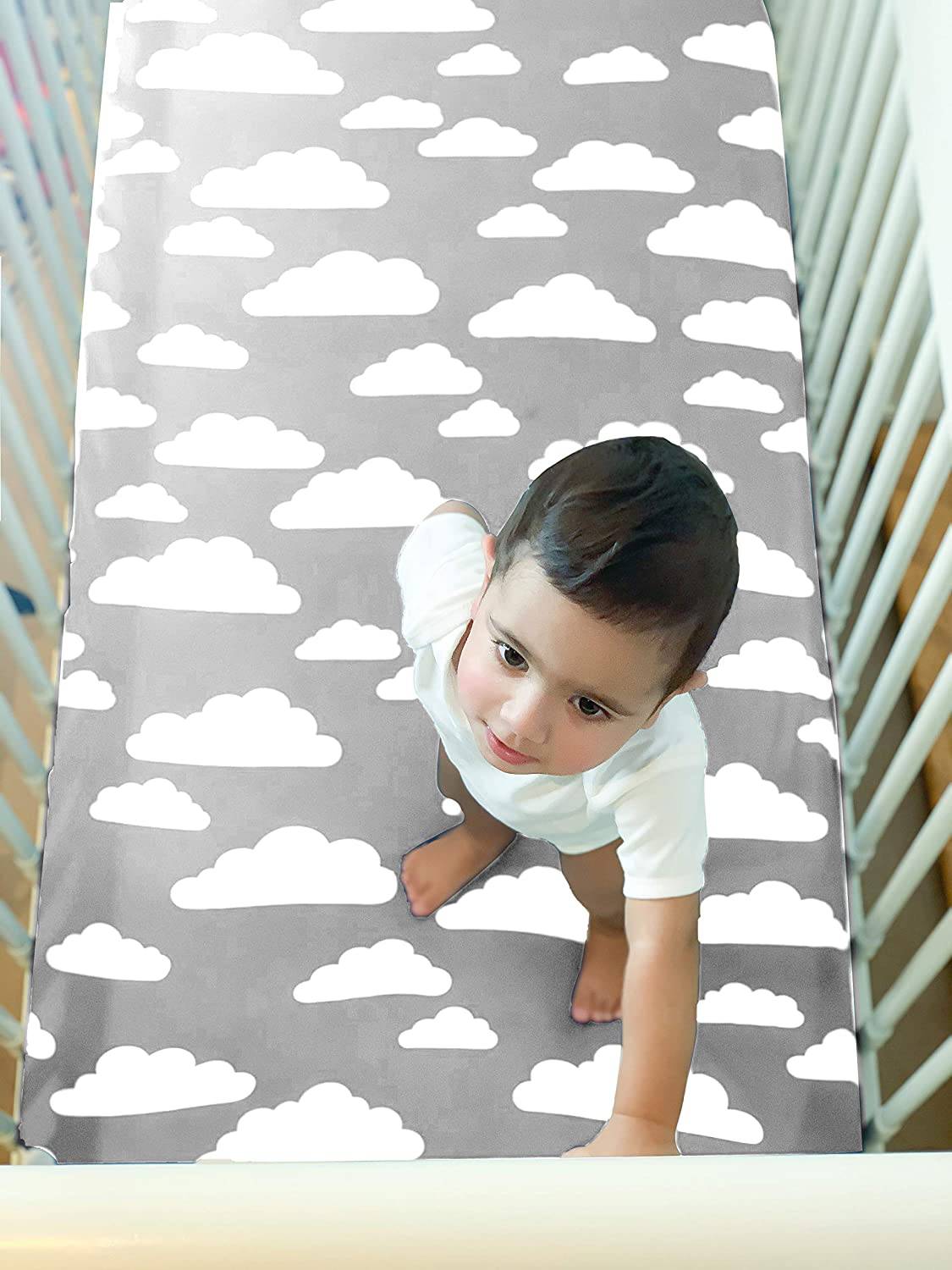 BAEBAE GOODS - Premium Pack and Play Sheets Paquete de 4 - Sábanas de colchón 100% súper suave de punto jersey de algodón - Sábana bajera portátil para cuna para niño y niña (24 x 38 x 5) - DIGVICE MX