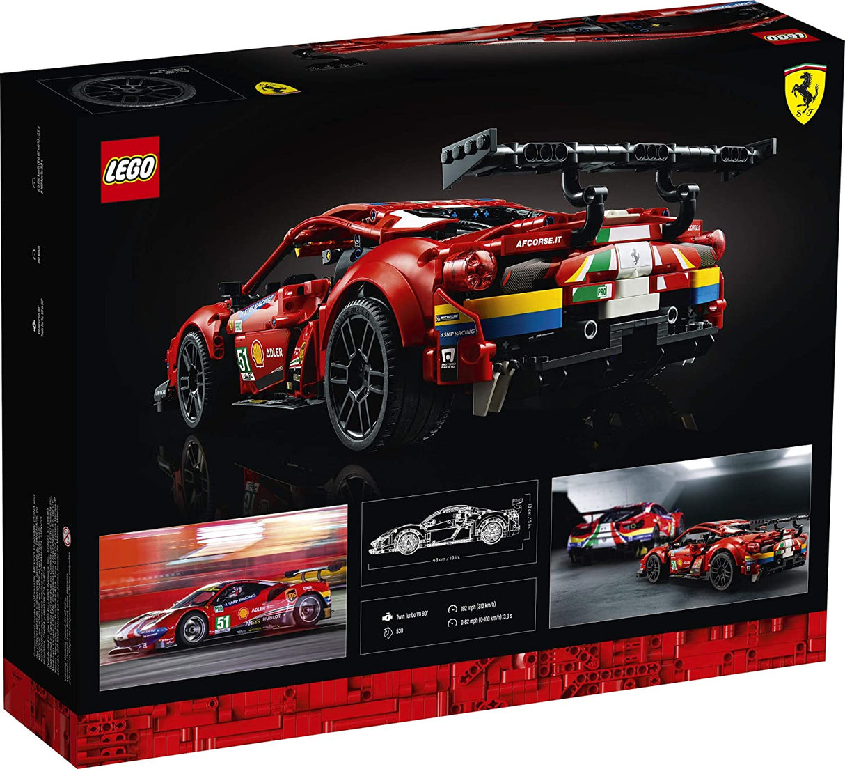 LEGO Technic Ferrari 488 GTE "AF Corse #51" 42125 Juego de construcción para adultos (1684 piezas)