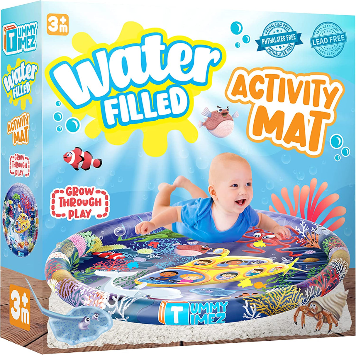 TT TUMMYTIMEZ Colchoneta de agua premium para el tiempo boca abajo, centro de actividades inflable XL - B08P9VRY18