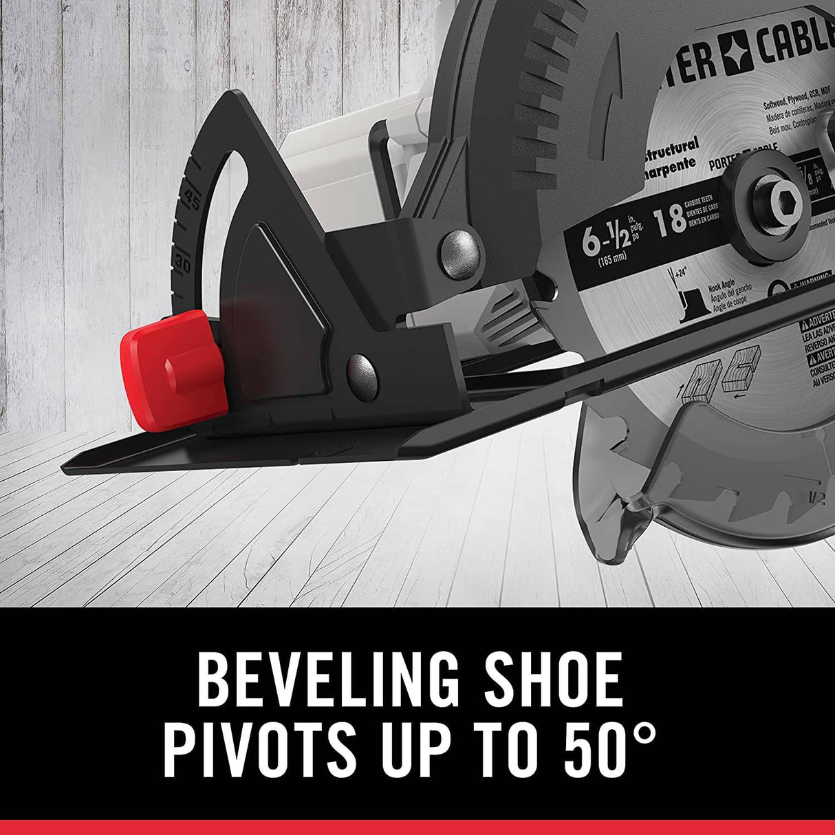 Sierra circular inalámbrica PORTER-CABLE 20V MAX* de 6-1/2 pulgadas, solo herramienta (PCC660B) - DIGVICE MX