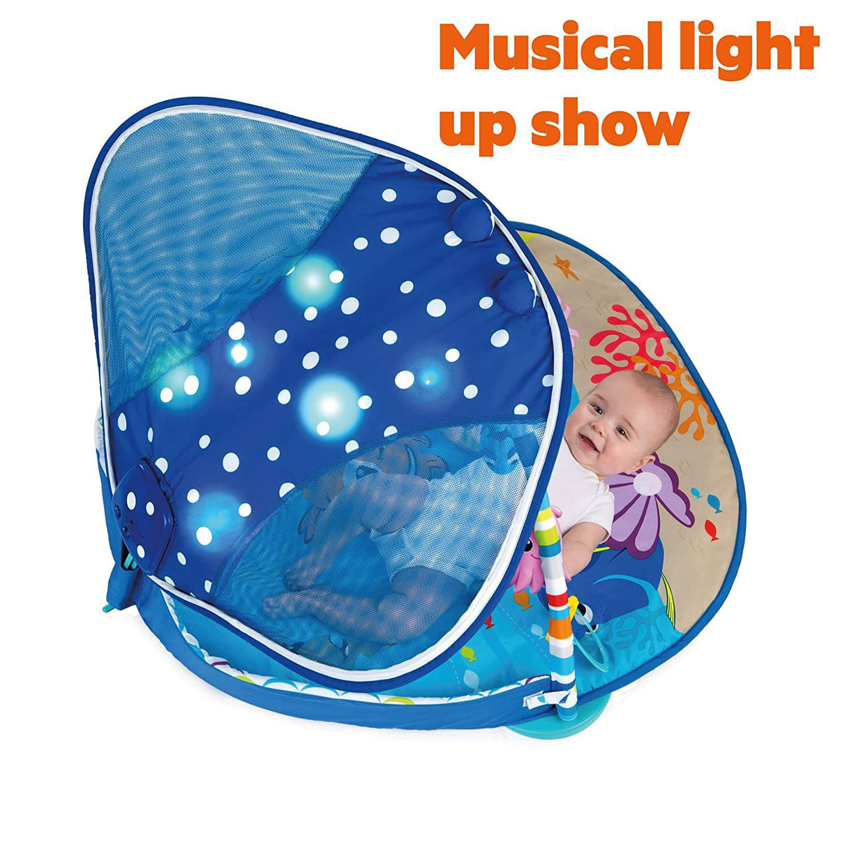 Bright Starts Disney Baby Finding Nemo Mr. Ray Ocean Luces y música Gimnasio, edades recién nacido + - DIGVICE MX