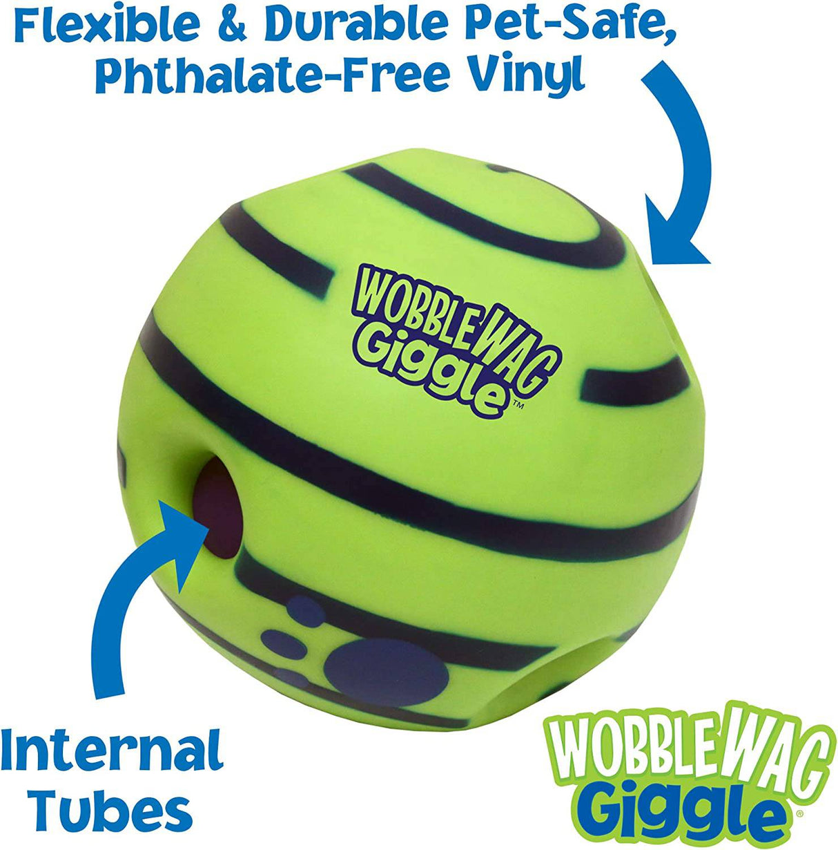 Wobble Wag Giggle Ball, juguete interactivo para perros, divertidos sonidos de risa cuando se enrolla o agita. - DIGVICE MX