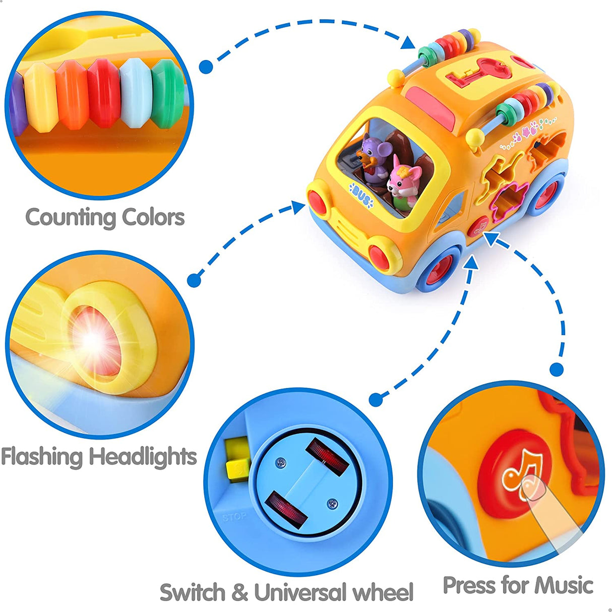 iPlay, iLearn Juguetes de autobús de música para niños pequeños, juguete de aprendizaje - B072PCF7XD