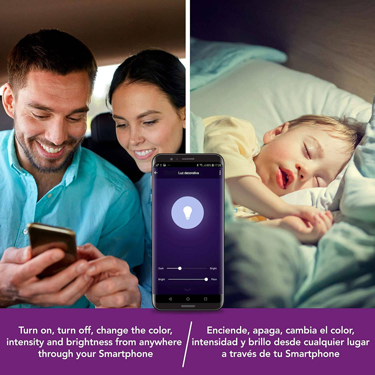 LLOYD´S - Bombilla WiFi Smart A19, multicolor + rango de luz blanca (blanco cálido a blanco frío, 2700K-6500K), funciona con Alexa y Google Home, 9 W, no requiere concentrador, regulable desde la aplicación, para redes de 2,4 GHz - DIGVICE MX