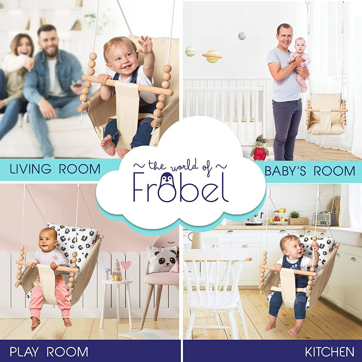 THE WORLD OF FROBEL - Columpio de hamaca para bebé de interior Columpio colgante de lona para bebé para niños pequeños de 6 a 48 meses - DIGVICE MX