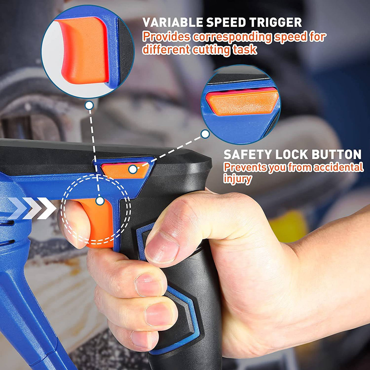 Sierra de sable SORAKO 20 V máx., con batería de 4,0 Ah y cargador, velocidad variable de 0-3000 SPM, con 2 cuchillas para corte de madera y metal - DIGVICE MX