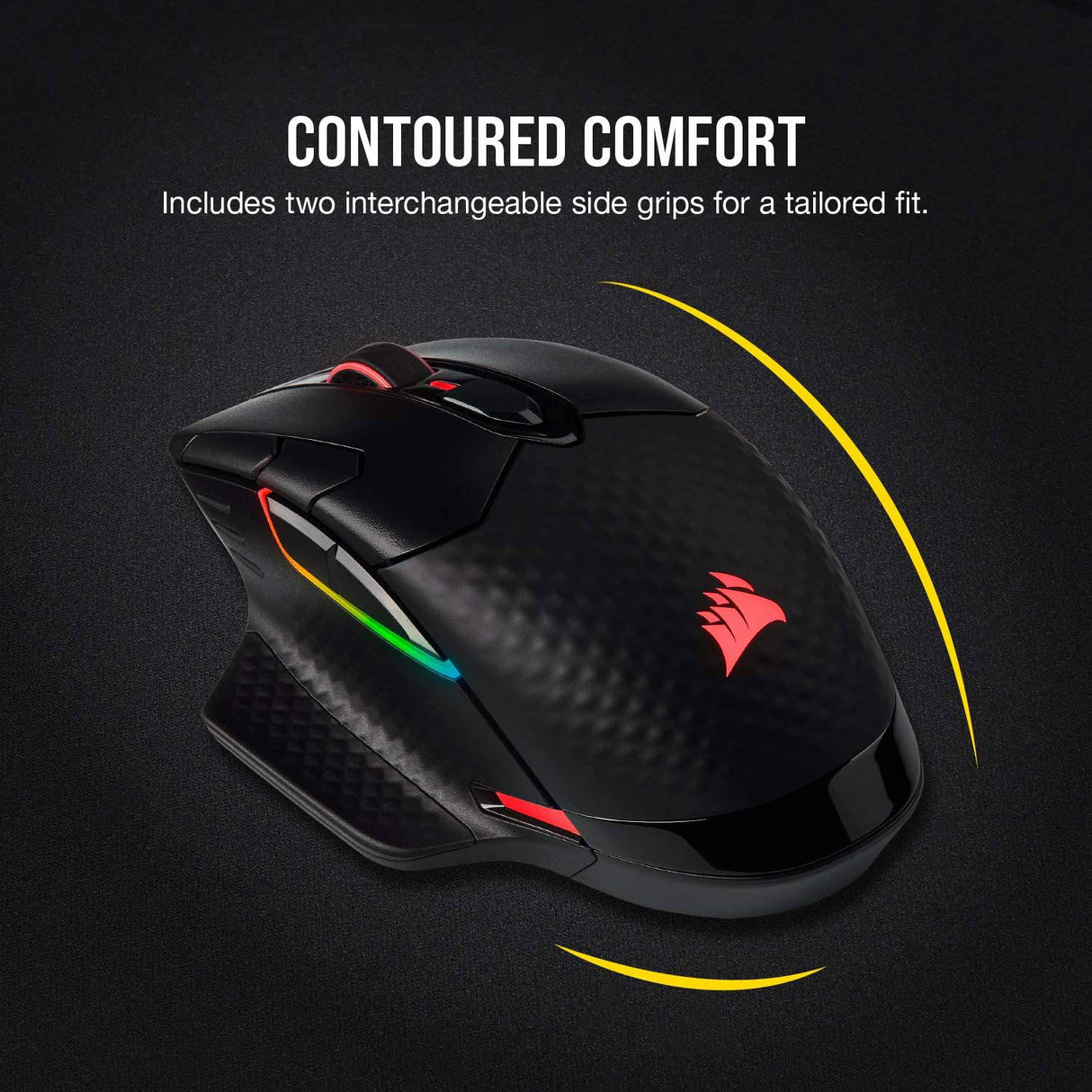 Corsair Dark Core RGB Pro, mouse inalámbrico para juegos FPS/MOBA con tecnología SLIPSTREAM, negro, LED RGB retroiluminado, 18000 DPI, óptico, CH-9315411-NA