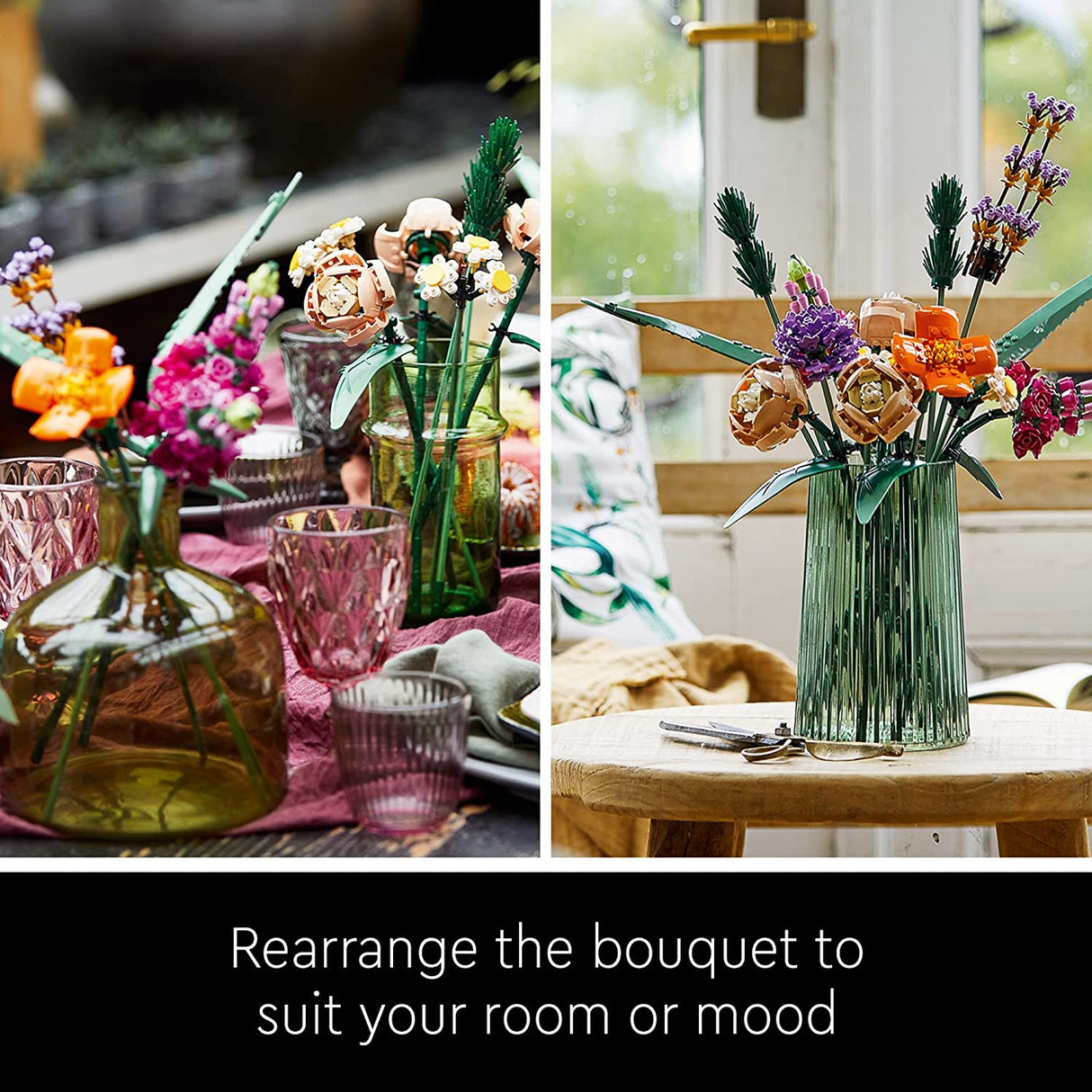 LEGO Icons Flower Bouquet 10280 Juego de construcción para adultos (756 piezas)