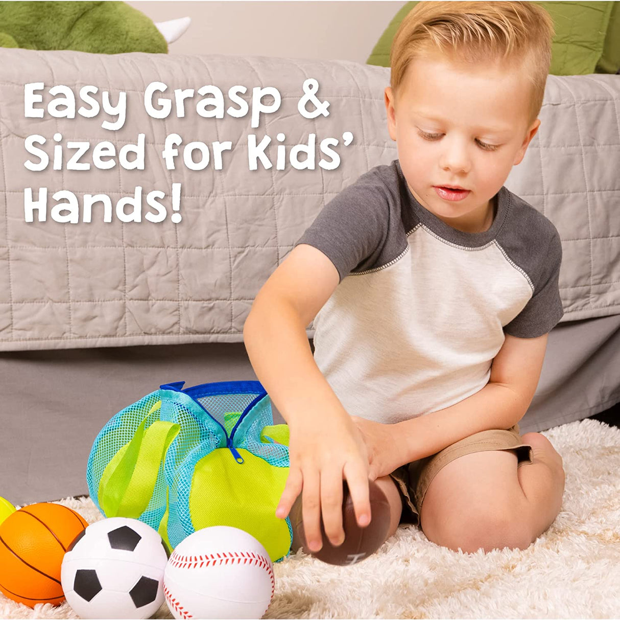 Hapinest - Pelotas deportivas de espuma suave con bolsa de transporte - B0B3M2V3C3