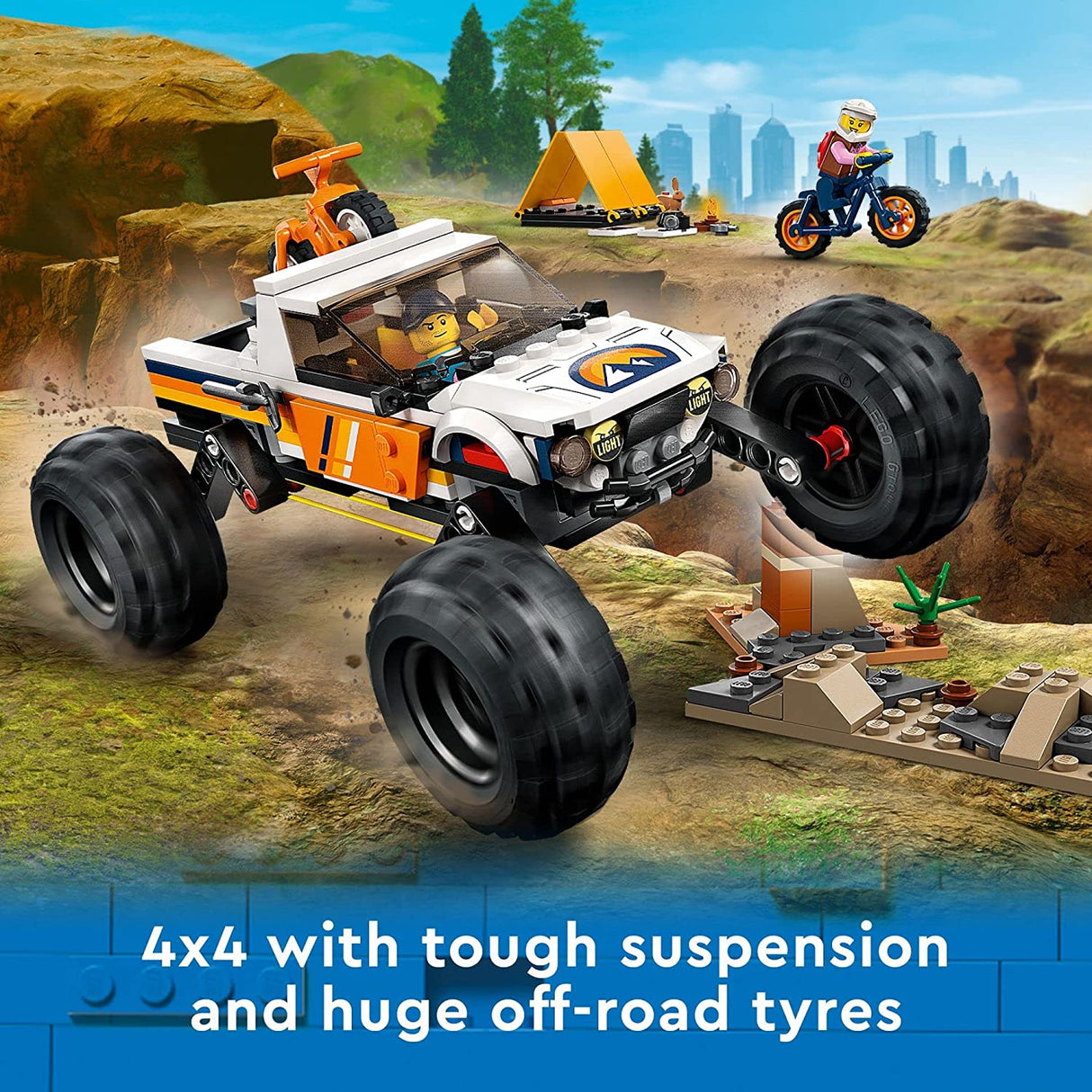 LEGO City 4x4 Off-Roader Adventures 60387 Juego de juguetes de construcción para niños, niños y niñas a partir de 6 años (252 piezas)
