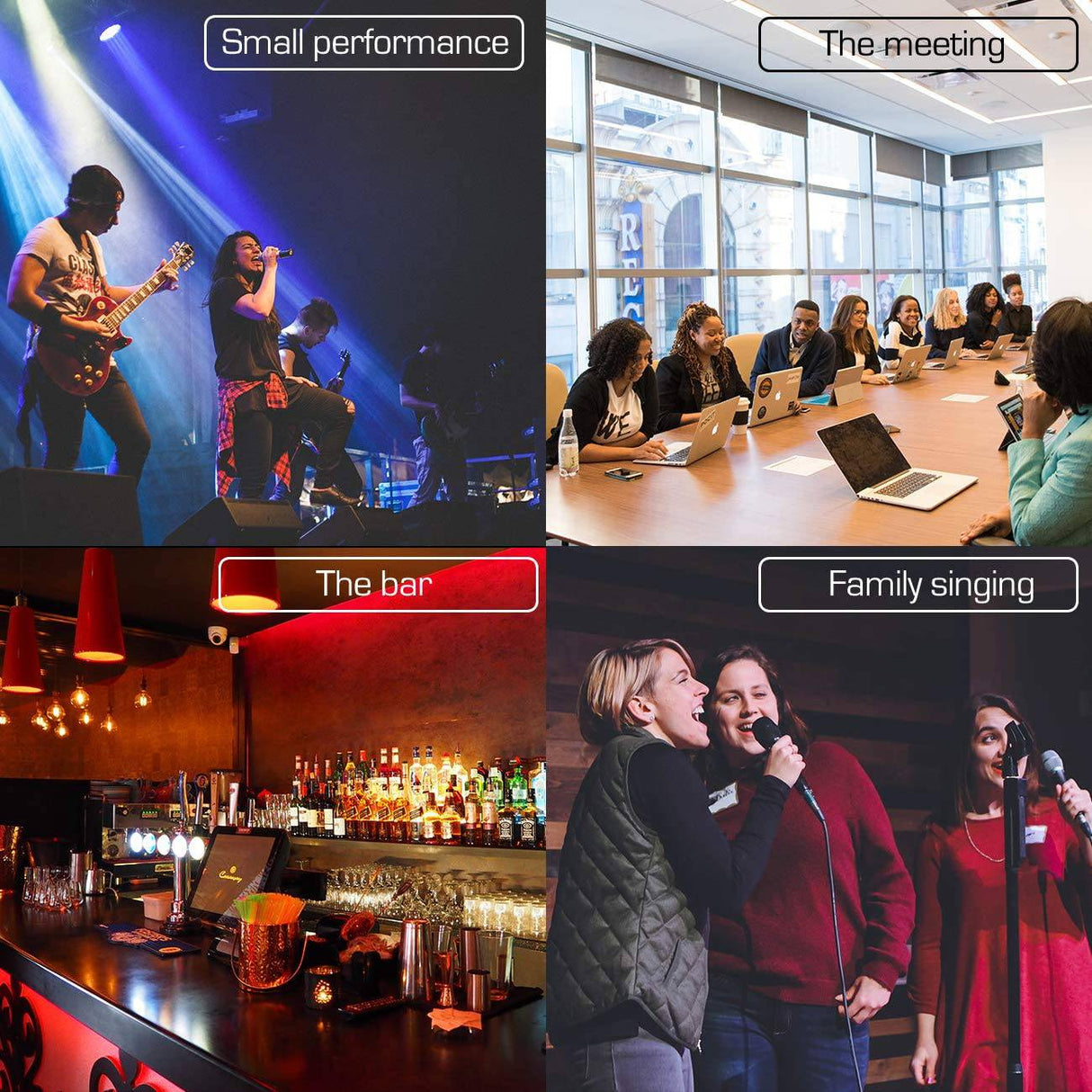 Depusheng HT4 Consola de DJ digital portátil profesional compatible con Bluetooth con mezclador de 4 canales USB Placas de mezcla de interfaz de audio para grabación de estudio, negro