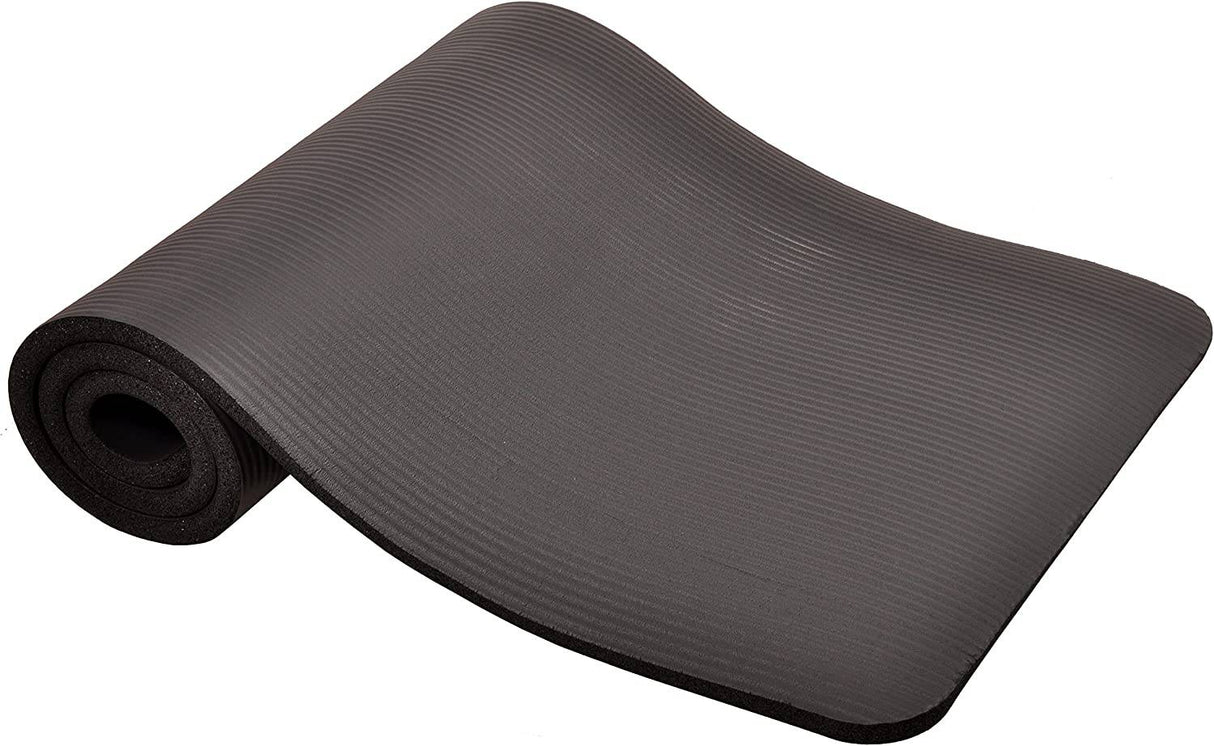 BalanceFrom - Tapete de yoga para ejercicios antidesgarro de alta densidad extra gruesa de 1 pulgada con correa de transporte