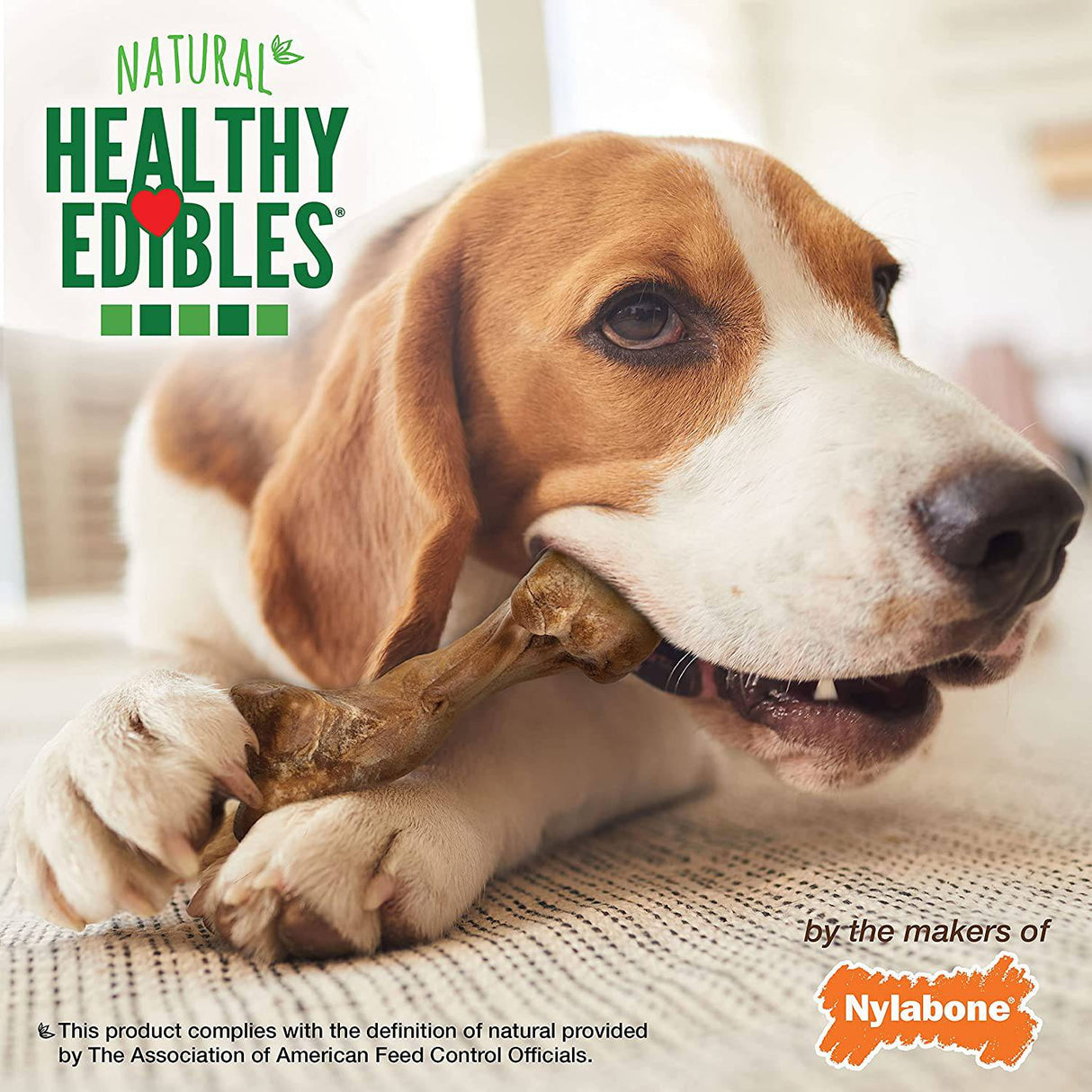 Nylabone Healthy Edibles Wild Dog Treat | Larga duración | todo natural | golosinas de hueso de perro | Fabricado en los Estados Unidos | con sabor a bisonte | con sabor a venado | MEDIANO - DIGVICE MX