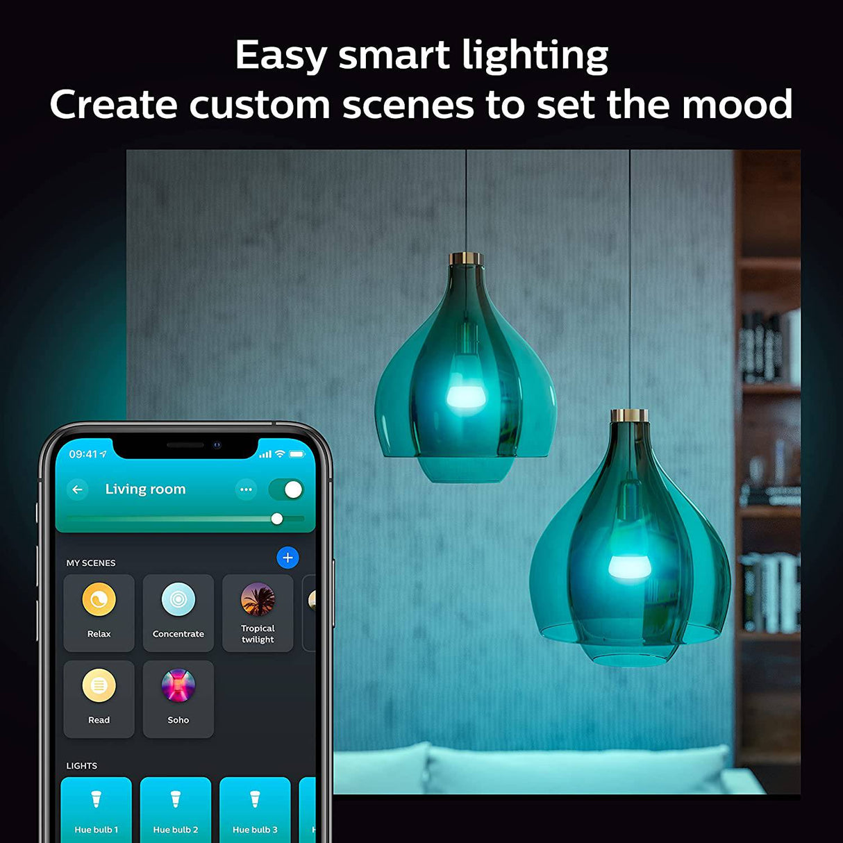 Philips Hue White and Color Ambiance Medium Lumen (75W) Smart Button Starter Kit, Hub incluido, 16 millones de colores, funciona con Amazon Alexa, Google Assistant, Apple HomeKit (nueva versión) - DIGVICE MX