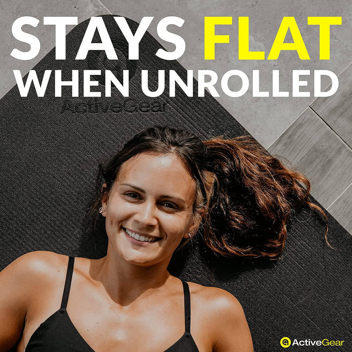 AG ACTIVEGEAR - Colchoneta de ejercicio grande 6'x6'x7mm | Alfombrilla de entrenamiento para el hogar | Alfombrillas de goma antideslizantes, gruesas y de alta densidad para hacer ejercicio en casa | Tamaño cuadrado ancho