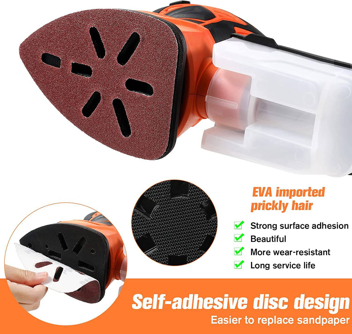 Vastar - Lijadora de detalles de ratón, herramienta de lijadora eléctrica compacta multifuncional con sistema de recolección de polvo de alta eficiencia y papel de lija de 24 piezas, adecuada para lijar, pulir, eliminar pintura, imperfecciones - DIGVICE MX