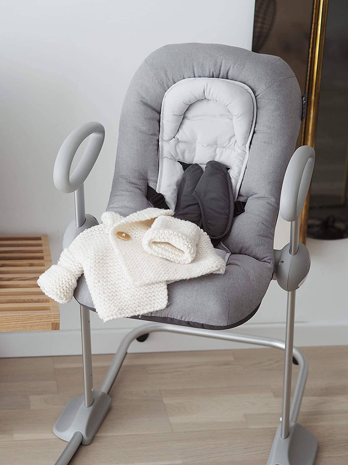 BEABA Up & Down Portable Baby Rocker, 4 niveles de altura + 3 posiciones reclinables con 1 clic, balancín de altura de sofá y mesa, - DIGVICE MX