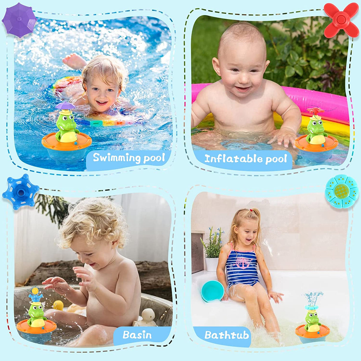 UOYHXQ Juguetes de baño para bebés, 5 modos Cocodrilo Juguete de baño de agua con rociador automático - B09WTS6Z8Z