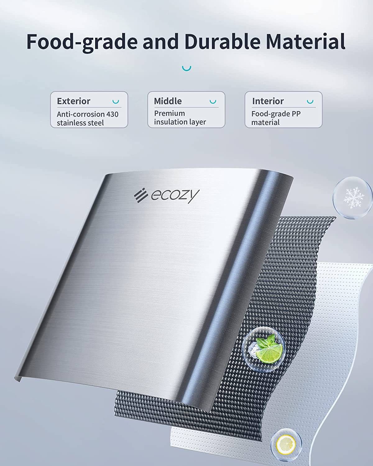 Ecozy - Encimera portátil para hacer hielo, 44 libras por día, 24 cubos listos en 13 minutos, 2 formas de añadir agua, máquina de hielo autolimpiante - DIGVICE MX