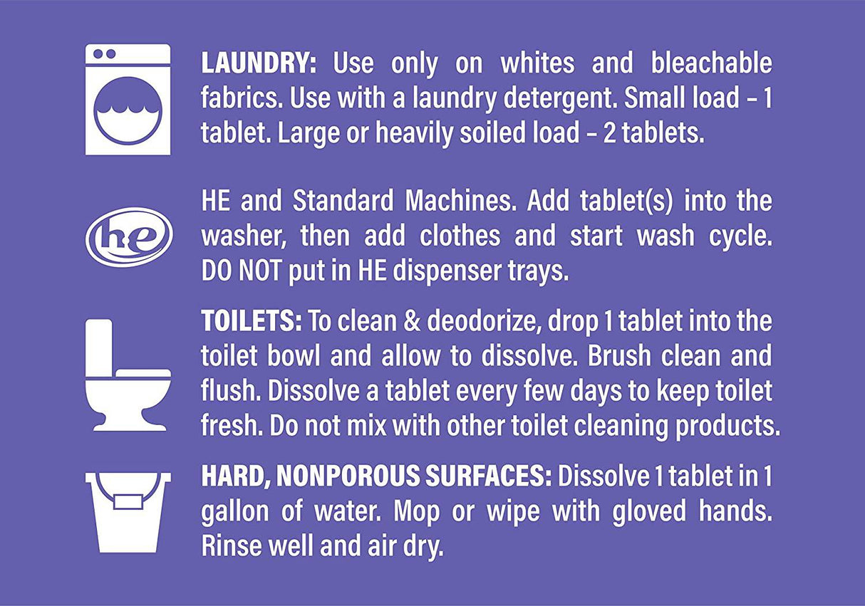 AMAZE! Pastillas de lejía ultraconcentradas para lavandería y limpieza del hogar (32 unidades de lavanda) - DIGVICE MX