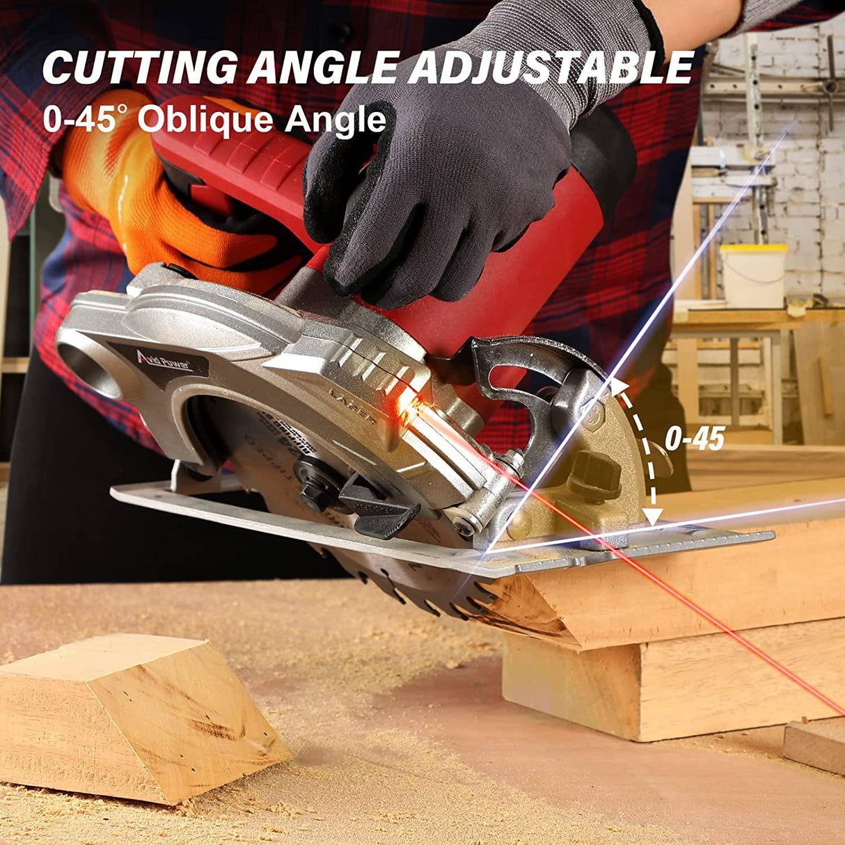 AVID POWER Sierra circular eléctrica con cable 15 Amp 5000 RPM Sierra circular con hoja de sierra de 7-1/4 pulgadas, placa base de aluminio sólido, ideal para cortar madera, metal y plástico - DIGVICE MX