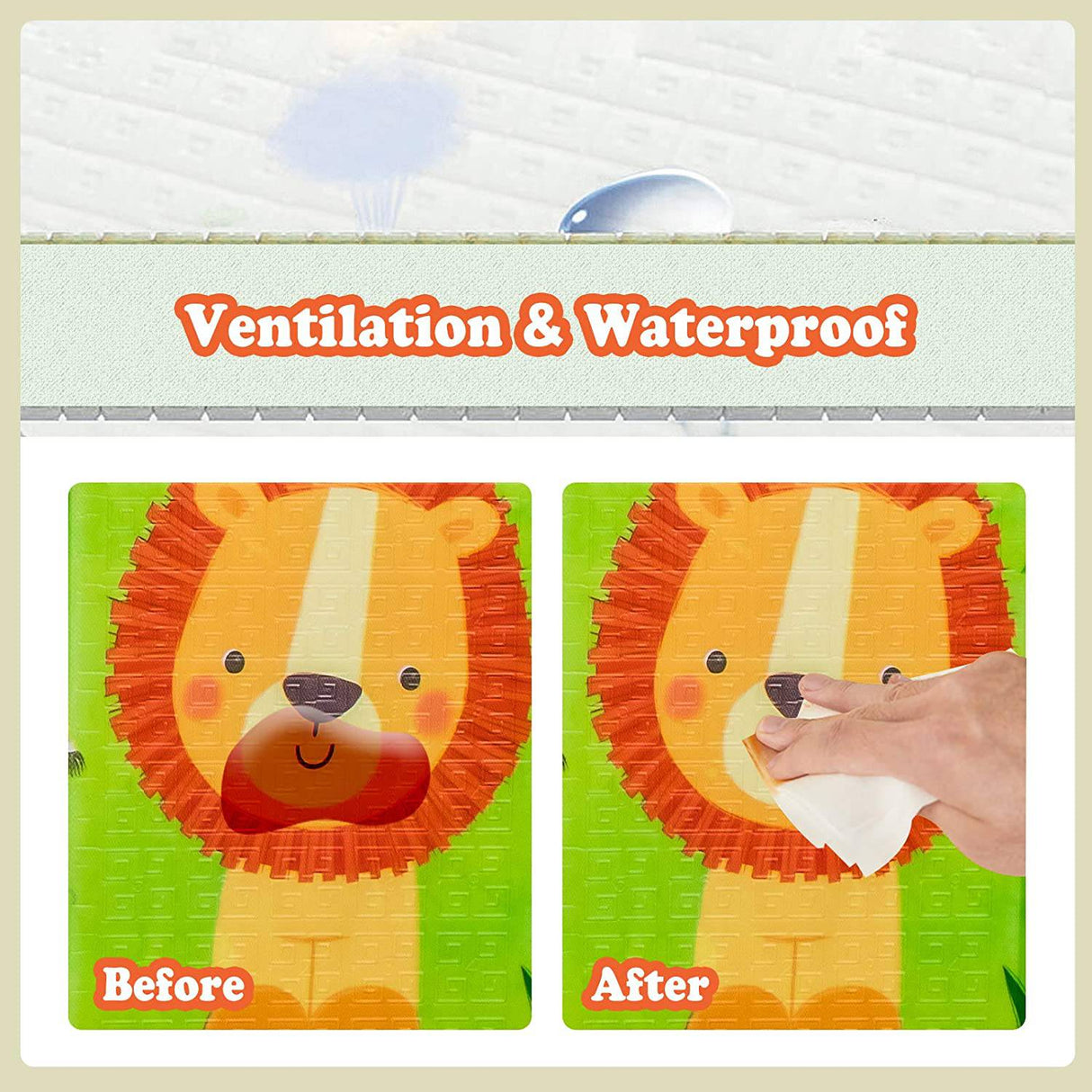 UANLAUO Baby Play Mat, Playmat, Baby Mat Plegable Extra Grande Espuma Gruesa Crawling Playmats Reversible Impermeable Portátil Playmat para Bebés - DIGVICE MX