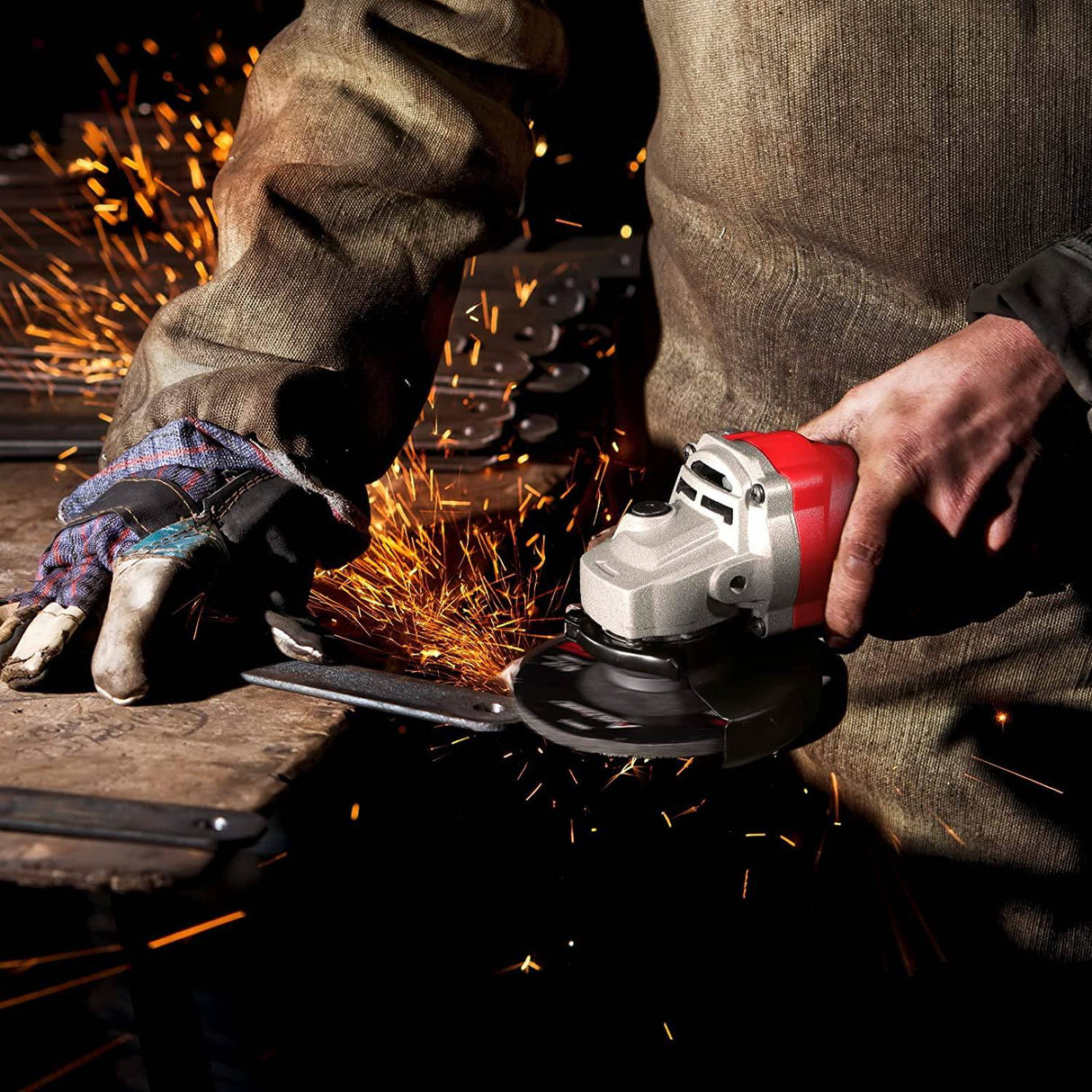 Amoladora angular AVID POWER con interruptor de paleta, amoladora de metal de 8 amperios con rueda de molienda de 4-1/2 pulgadas, herramienta de amoladora angular eléctrica de 12000 RPM con mango lateral ajustable - DIGVICE MX