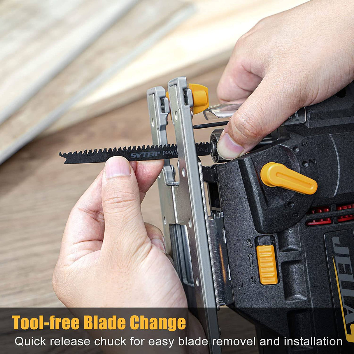 Jellas Sierra Caladora eléctrica de 6,7 amperios con luz LED, 10 hojas, sierra caladora de 800-3000 SPM, 6 velocidades variables, corte biselado de 0°-45°, 4 juegos orbitales, cable de CA de 3M - DIGVICE MX