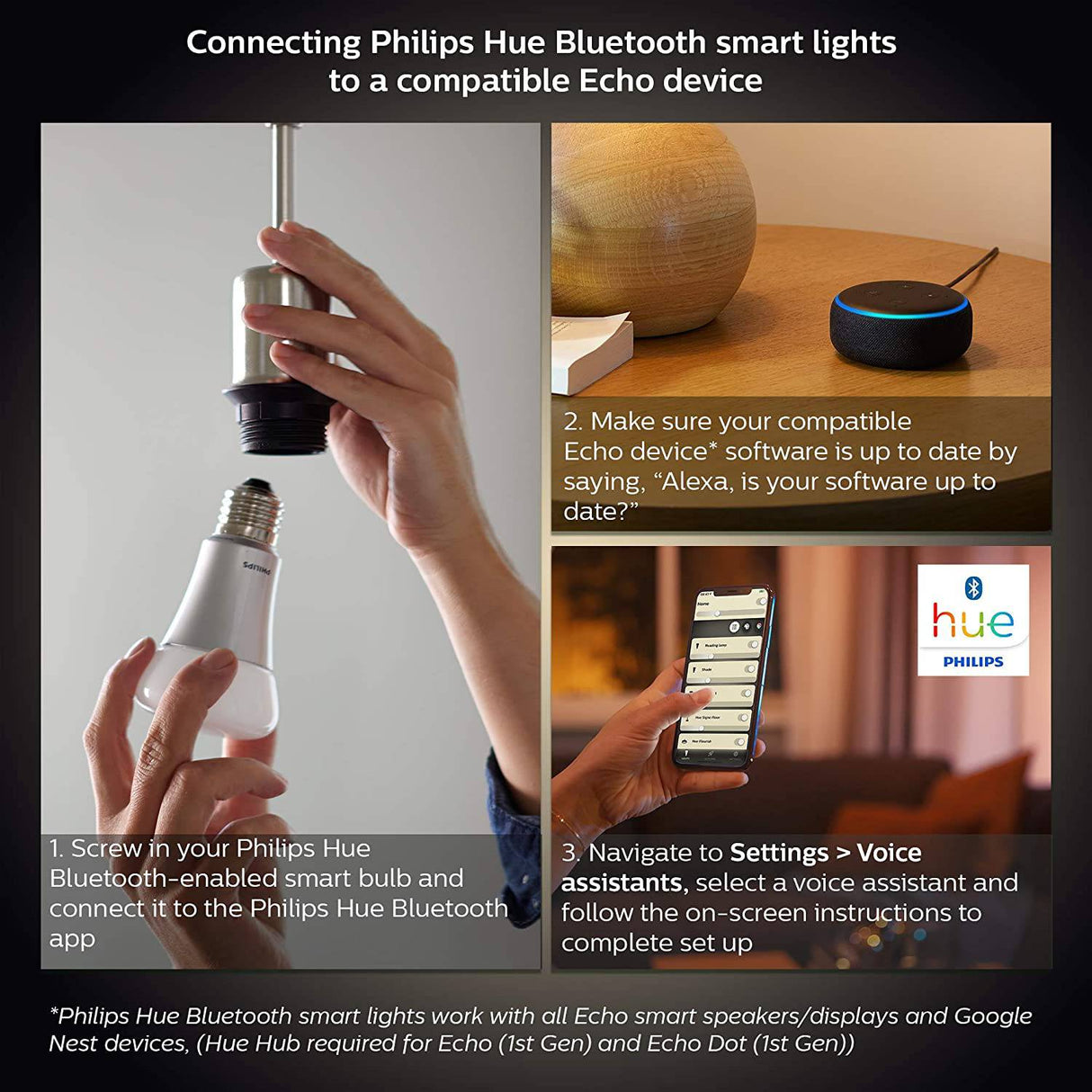 Paquete de 2 velas LED inteligentes Philips Hue White, compatibles con Bluetooth y Zigbee (Hue Hub opcional), funciona con Alexa y Google Assistant: un dispositivo certificado para humanos - DIGVICE MX