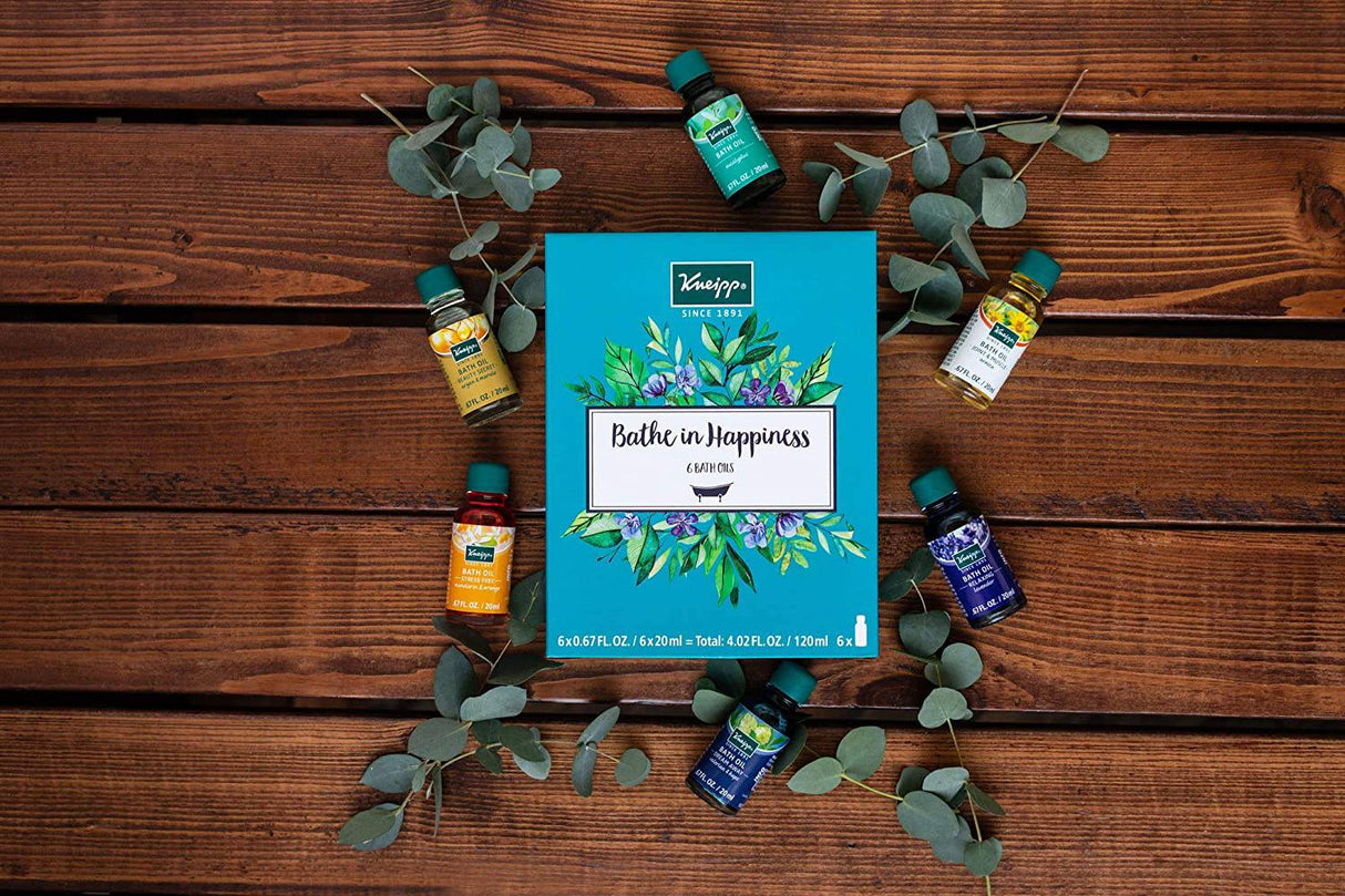 Kneipp - Juego de 6 aceites de baño a base de hierbas, 6 botellas de 20 mililitros