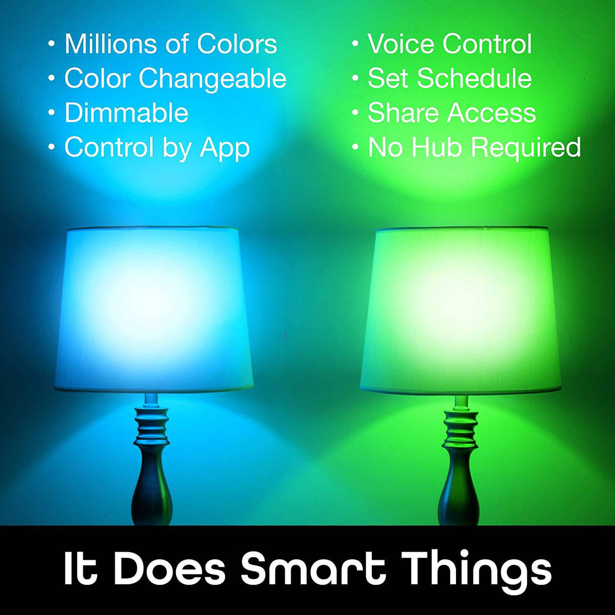 Geeni Prisma 1050 lúmenes A21 Wi-Fi multicolor bombillas (2700 K), paquete de 4 - Bombillas LED regulables, equivalente a 75 vatios - No requiere concentrador - Funciona con Amazon Alexa, Hey Google - DIGVICE MX